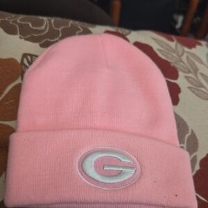 Pink Green Bay Packers Beanie with Logo